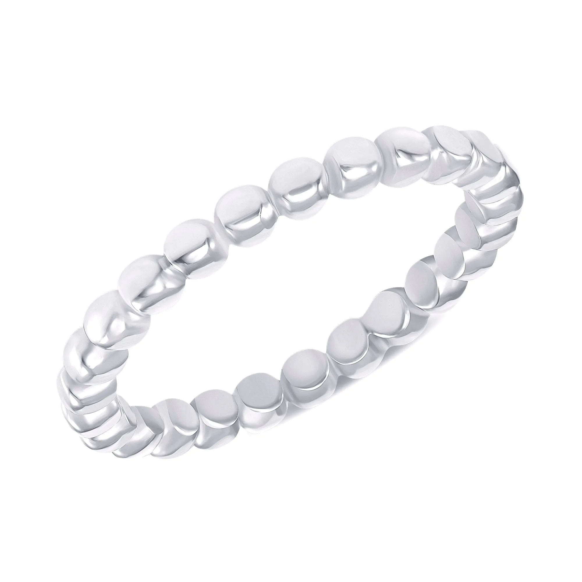 Stackable Beaded Solid Gold Ring