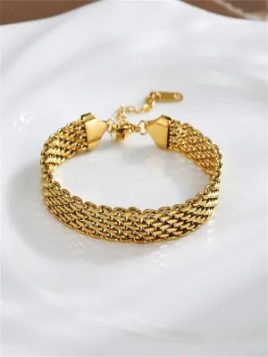 Stainless Steel 16K Gold Plated White Gold Plated Gold Plated Zircon Bracelet