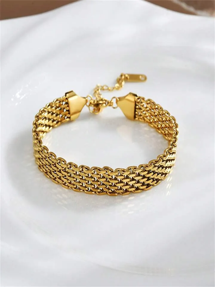 Stainless Steel 16K Gold Plated White Gold Plated Gold Plated Zircon Bracelet