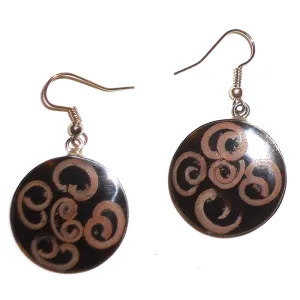 Stainless Steel Earrings with Inlay