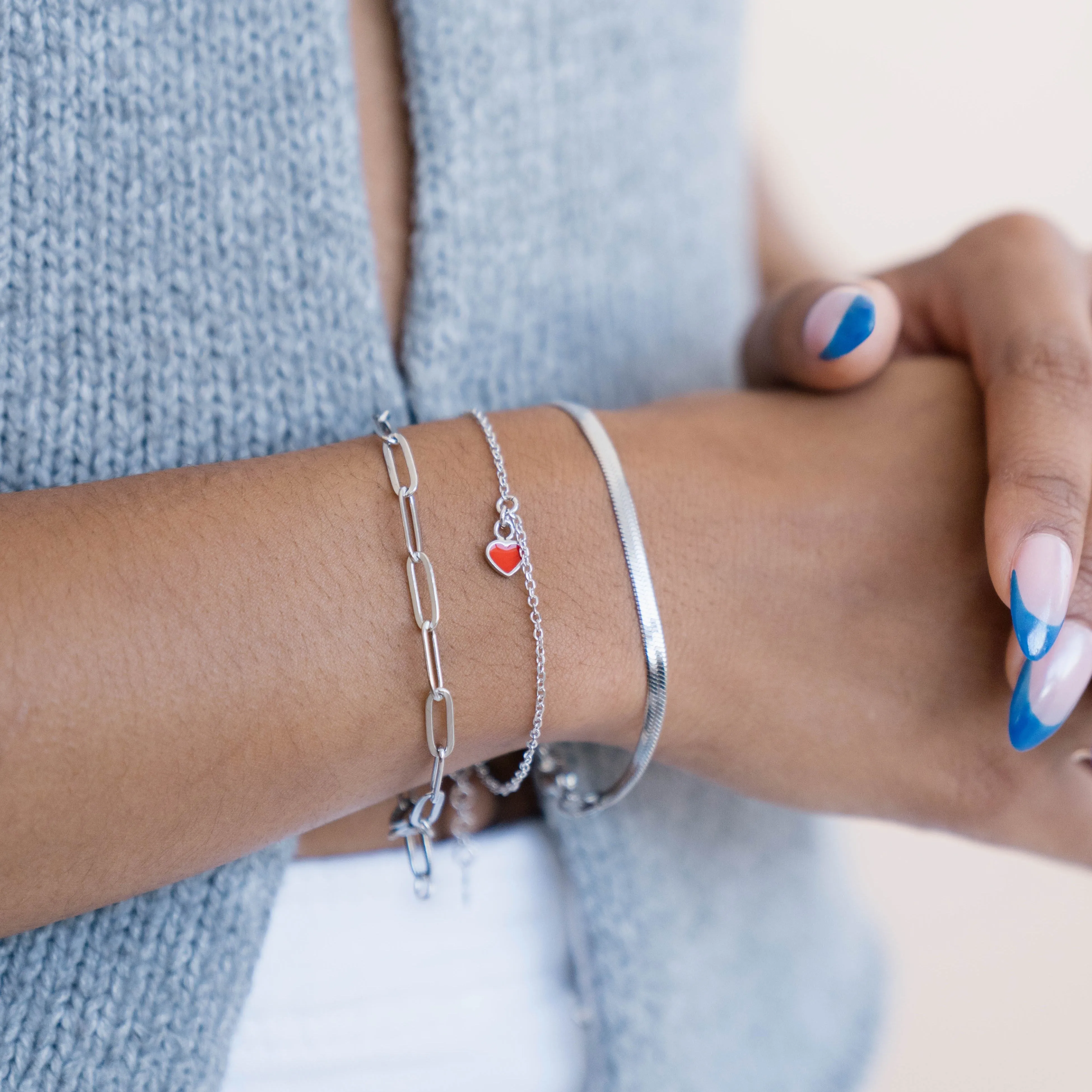 Stainless Steel Herringbone Bracelet