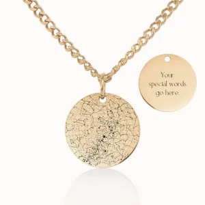 Star Map Coin Pendant on Cuban Chain