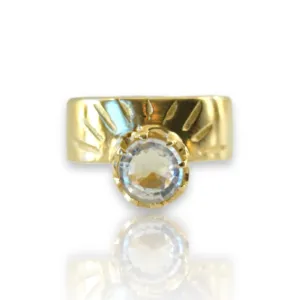 StarBurst Gold band with white beryl