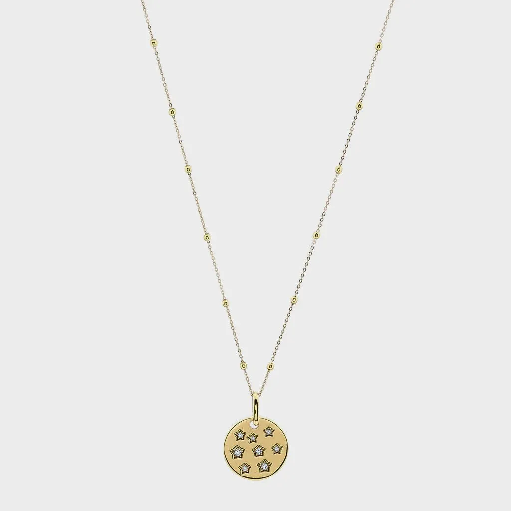 Stardust Gold Plate Star Pendant on fine gold chain