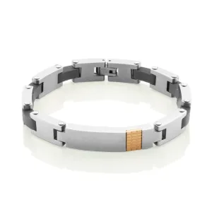 Steelx Stainless Steel and Carbon Fiber with Rose Gold Plated Bracelet