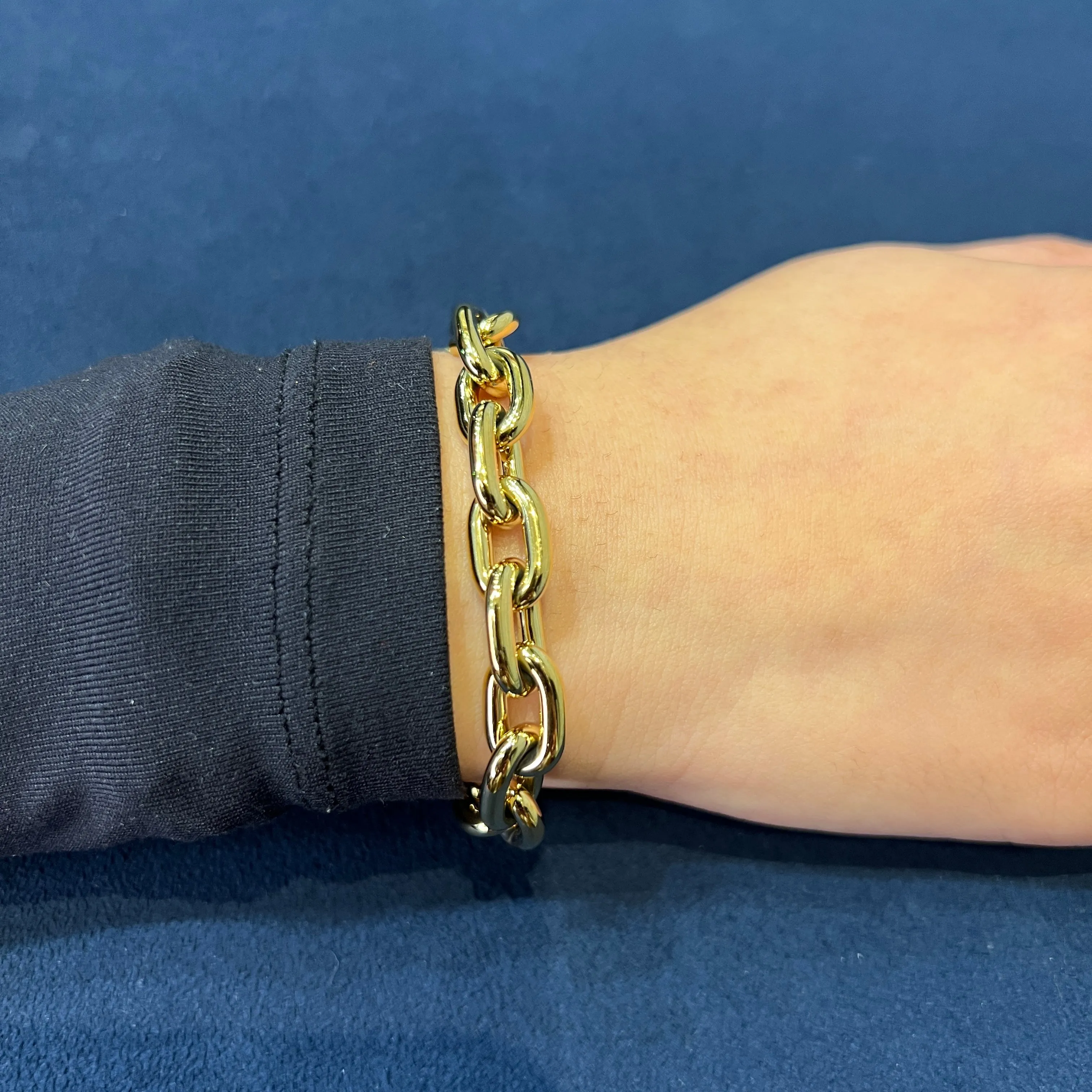 Steelx Stainless Steel Gold Tone (9mm) Chunky Chain Bracelet