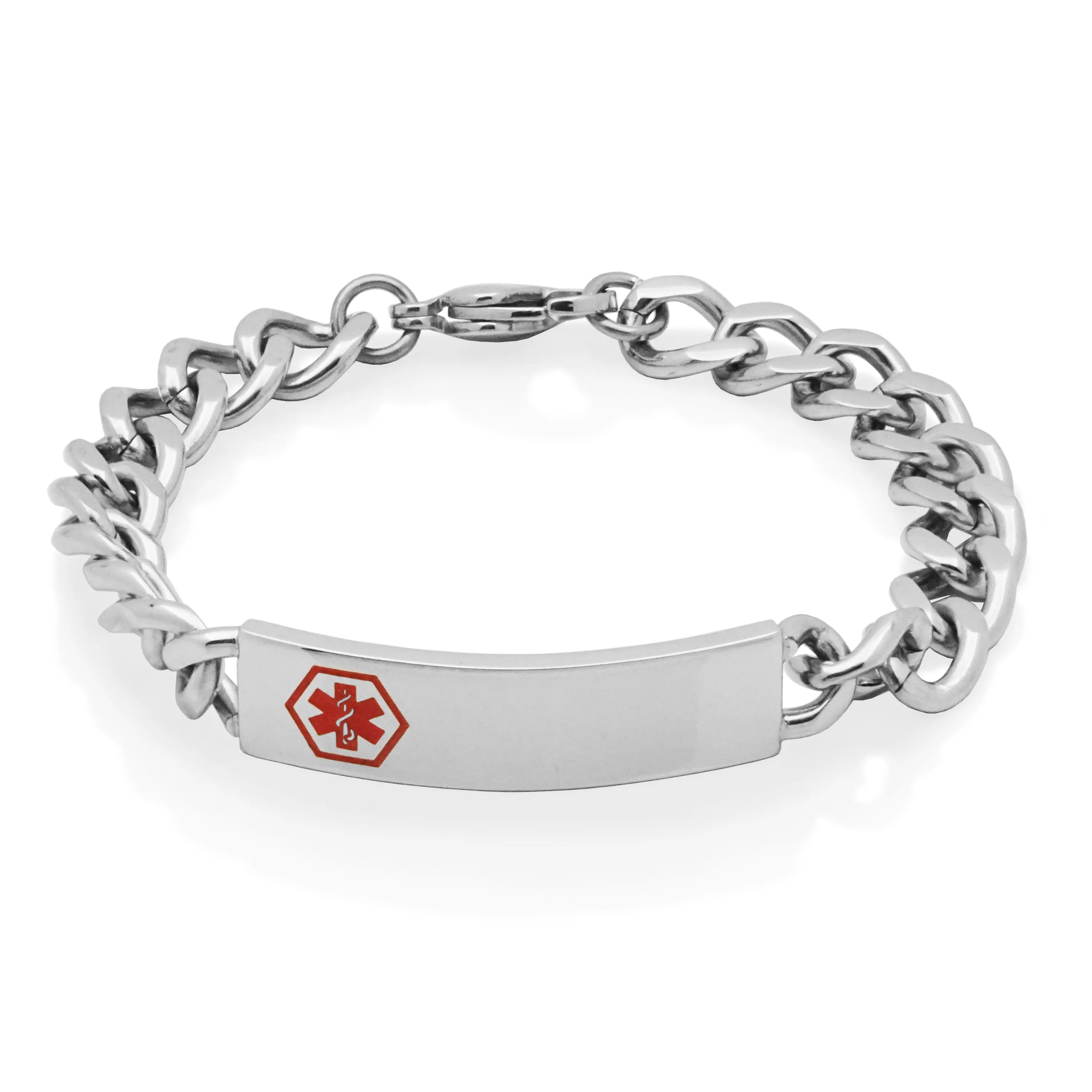 Steelx Stainless Steel Medical Alert ID Cuban Link Bracelet