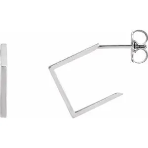 Sterling Silver 15.76 mm Geometric Hoop Earrings