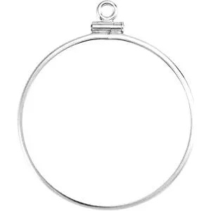 Sterling Silver Coin Edge Screw Top Frame for U.S. 50 Cent Coin