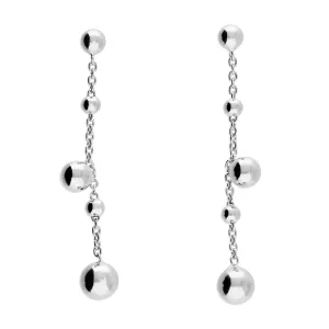 Sterling Silver Graduated Ball Drop Earrings