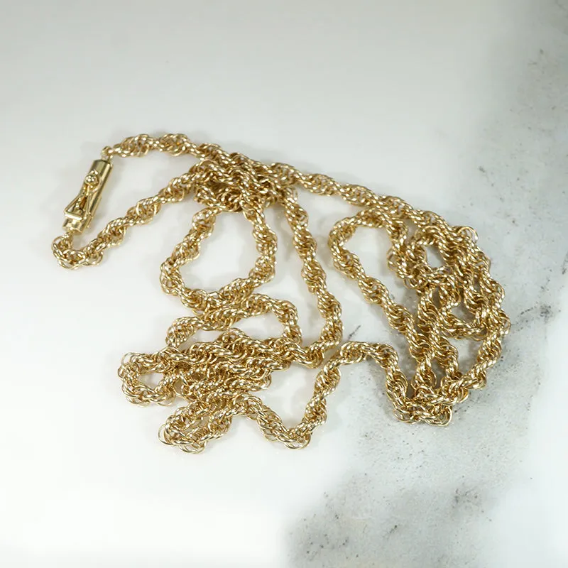 Substantial Italian 14k Gold Rope Chain