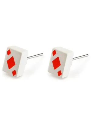 Succubus Jewellery Cards Diamonds Stud Earrings Red