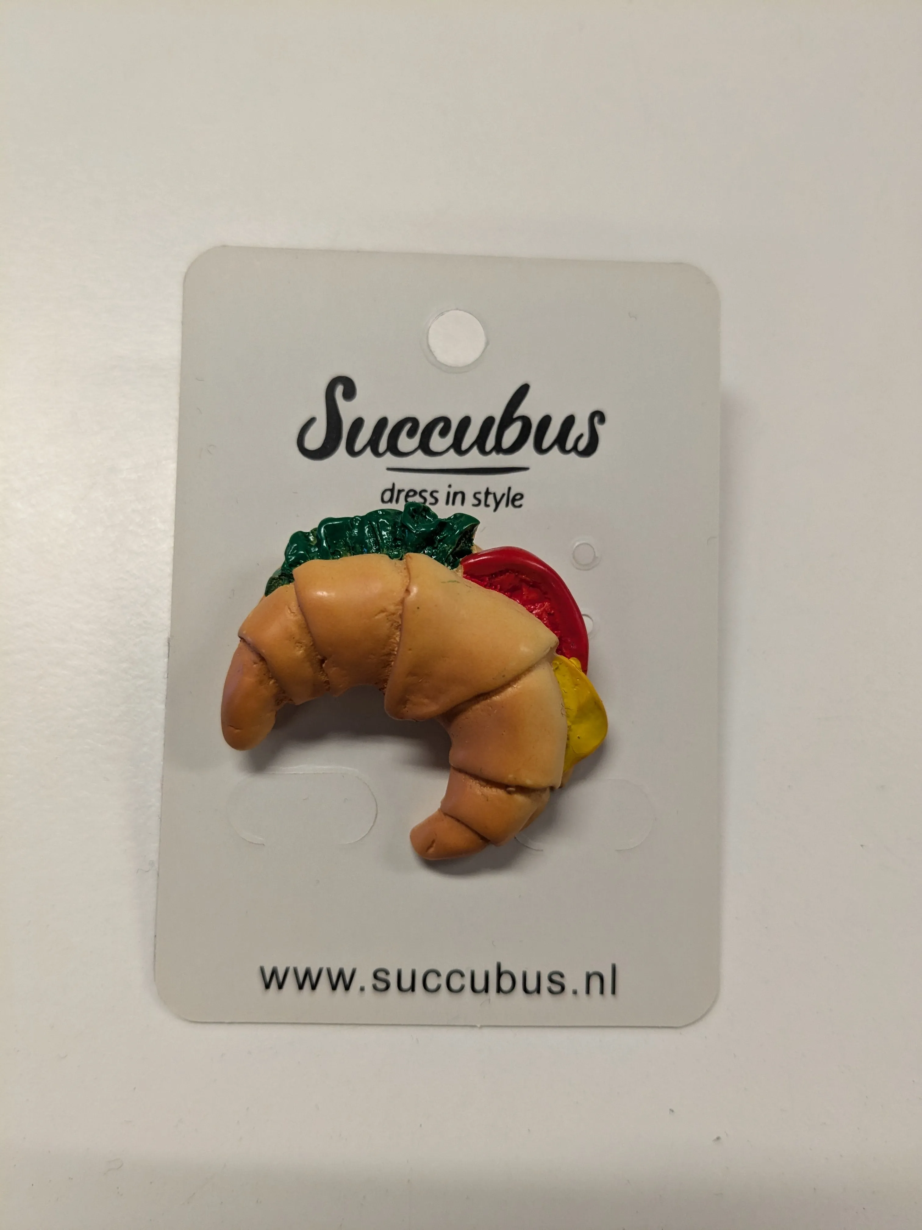 Succubus Jewels Comfort Food Croissant Pin Brooch Brown