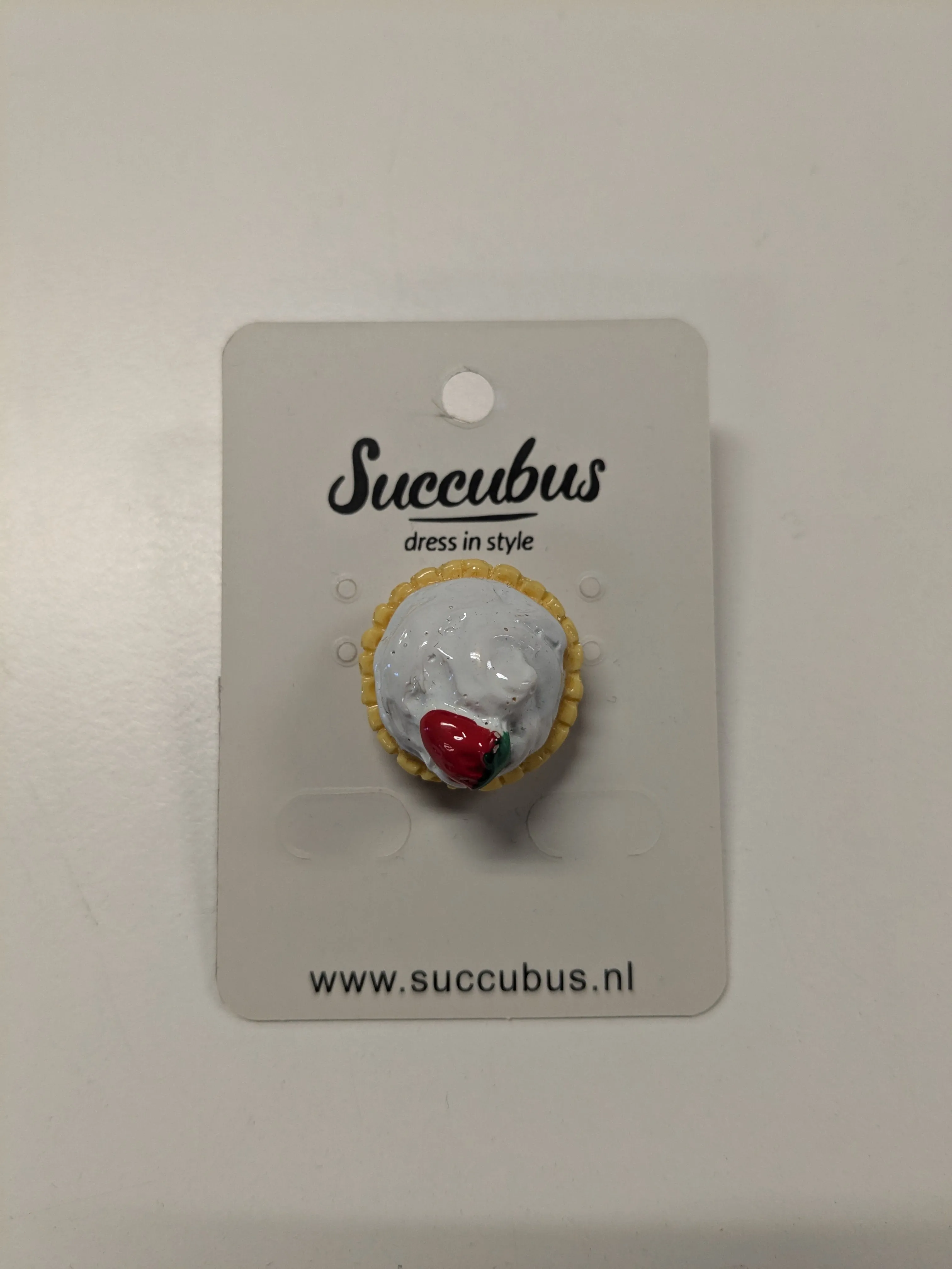 Succubus Jewels Comfort Food Pie Pin Brooch White