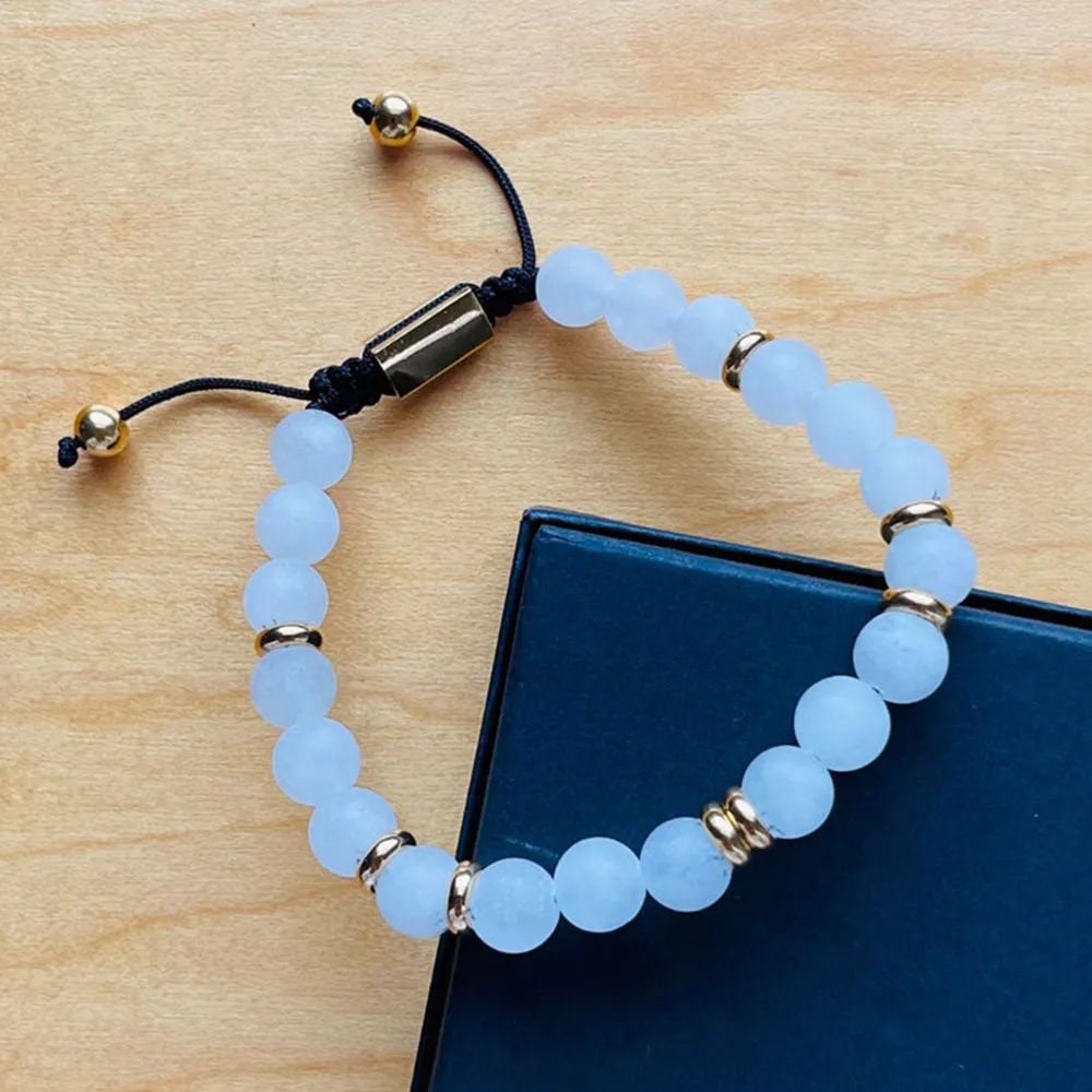 Summit Men’s Beaded Bracelet Moonstone Gold, 6mm