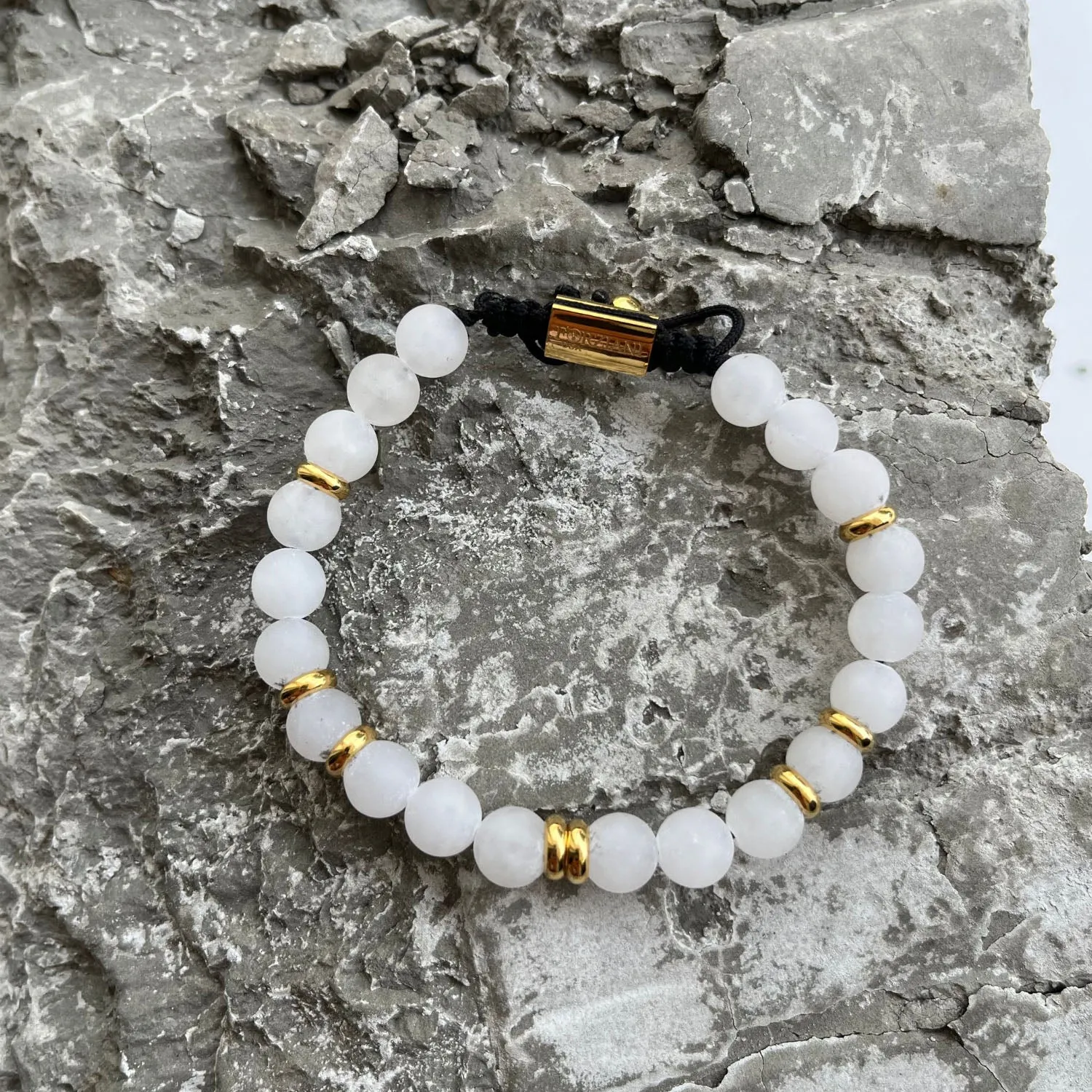 Summit Men’s Beaded Bracelet Moonstone Gold, 6mm