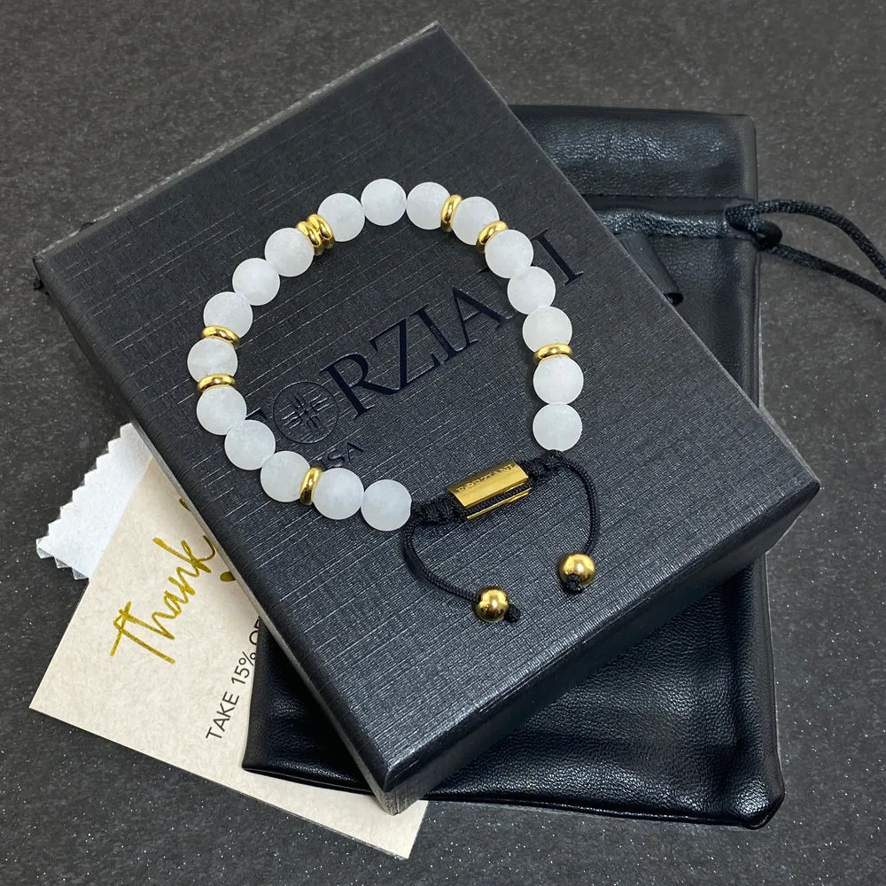 Summit Men’s Beaded Bracelet Moonstone Gold, 6mm