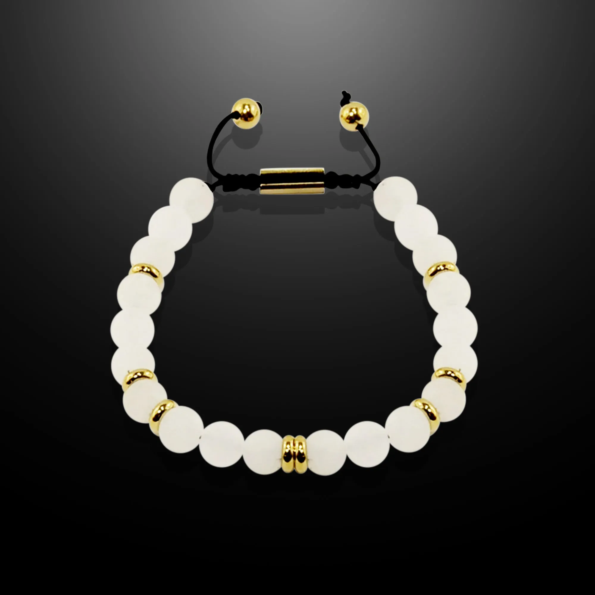 Summit Men’s Beaded Bracelet Moonstone Gold, 6mm