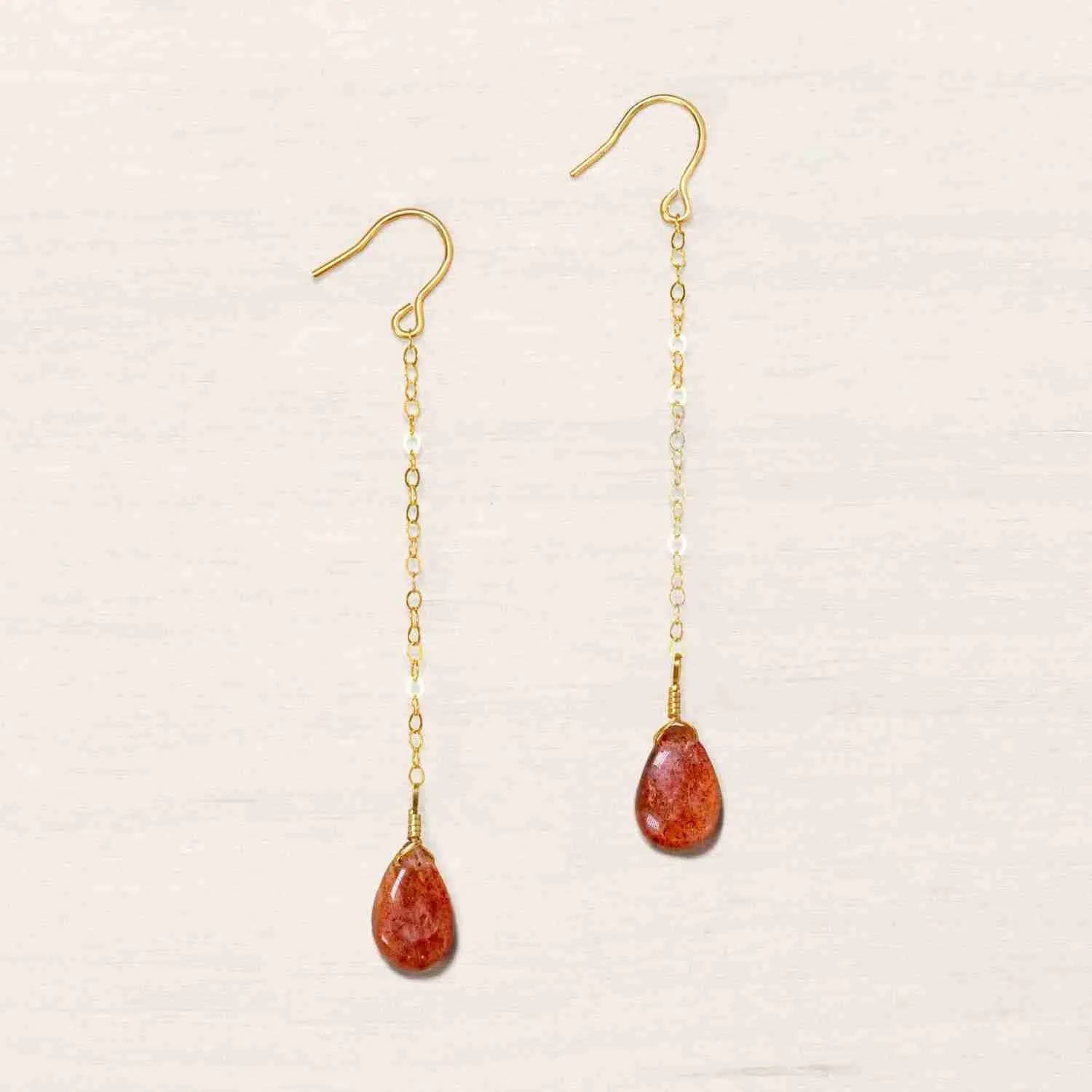 Sunstone Drop Earrings