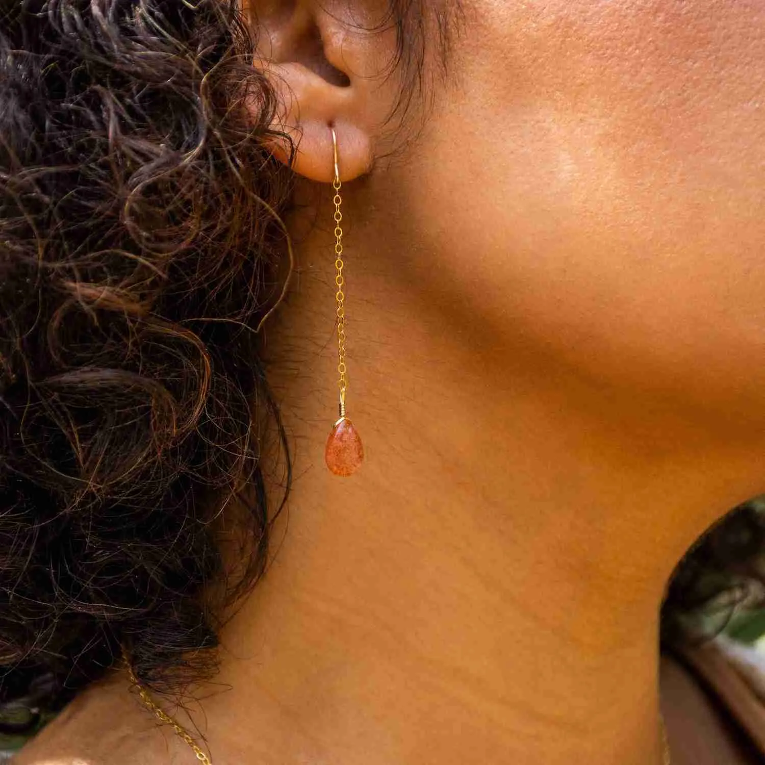 Sunstone Drop Earrings