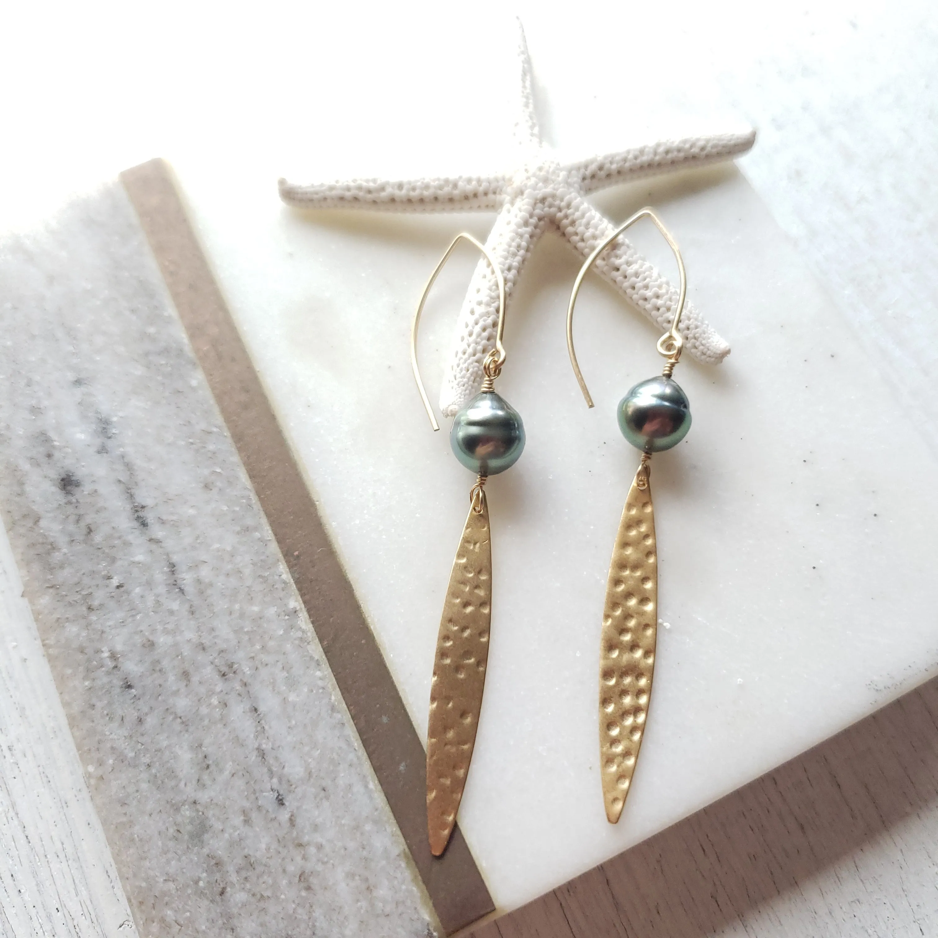 Tahitian Pearl Dangle Earrings