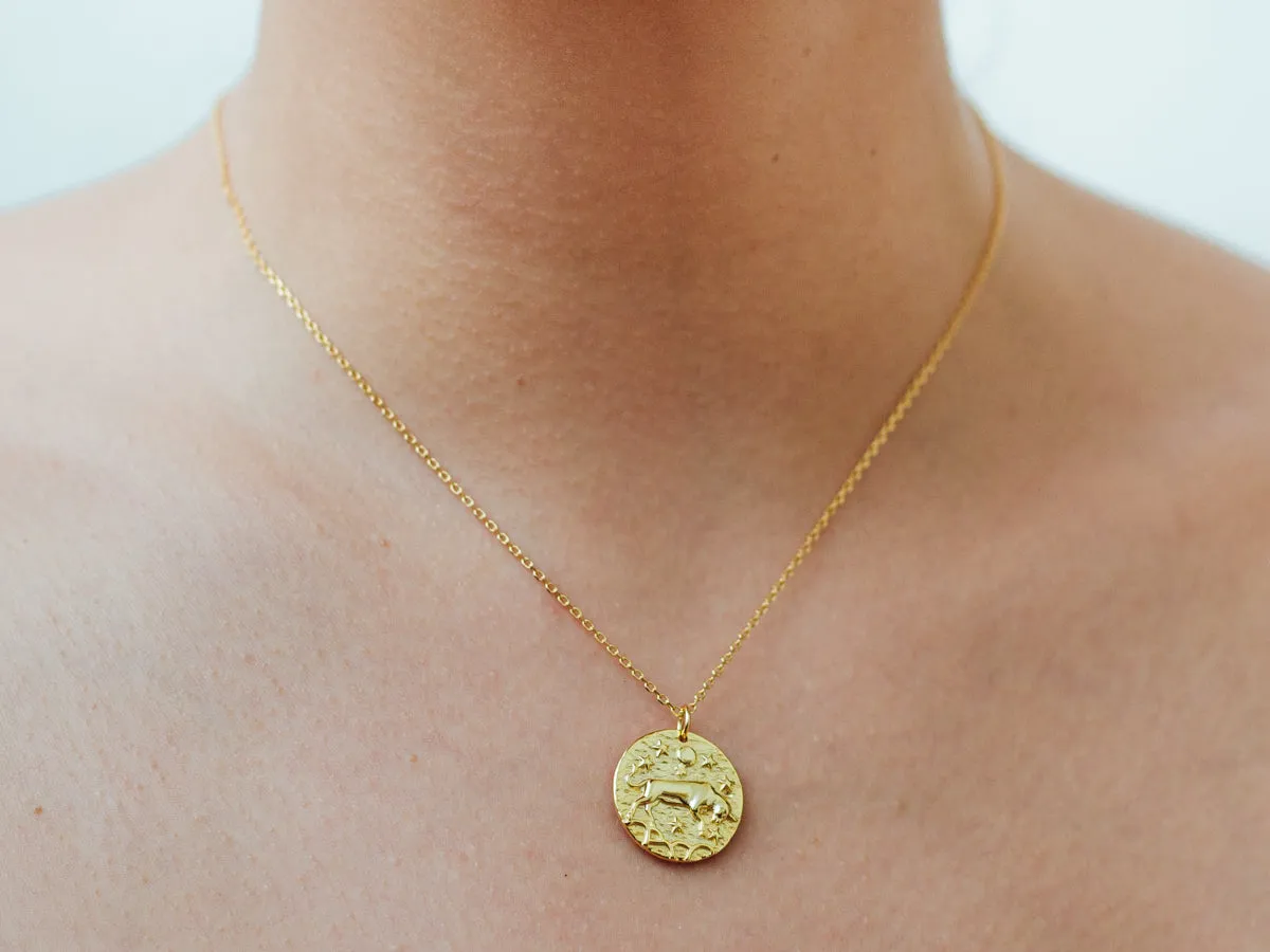 Taurus Zodiac Coin Necklace