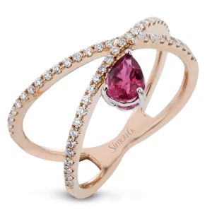Tempera Color Ring In 18k Gold With Diamonds