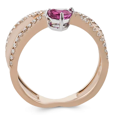 Tempera Color Ring In 18k Gold With Diamonds