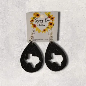 Texas Teardrop Resin Earrings