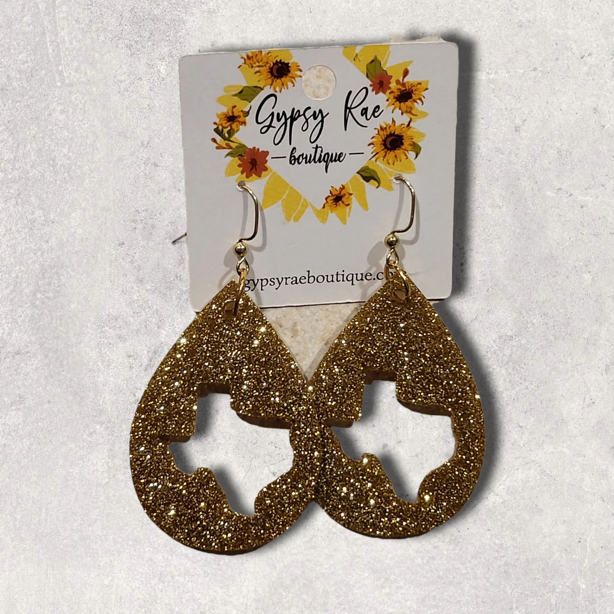 Texas Teardrop Resin Earrings