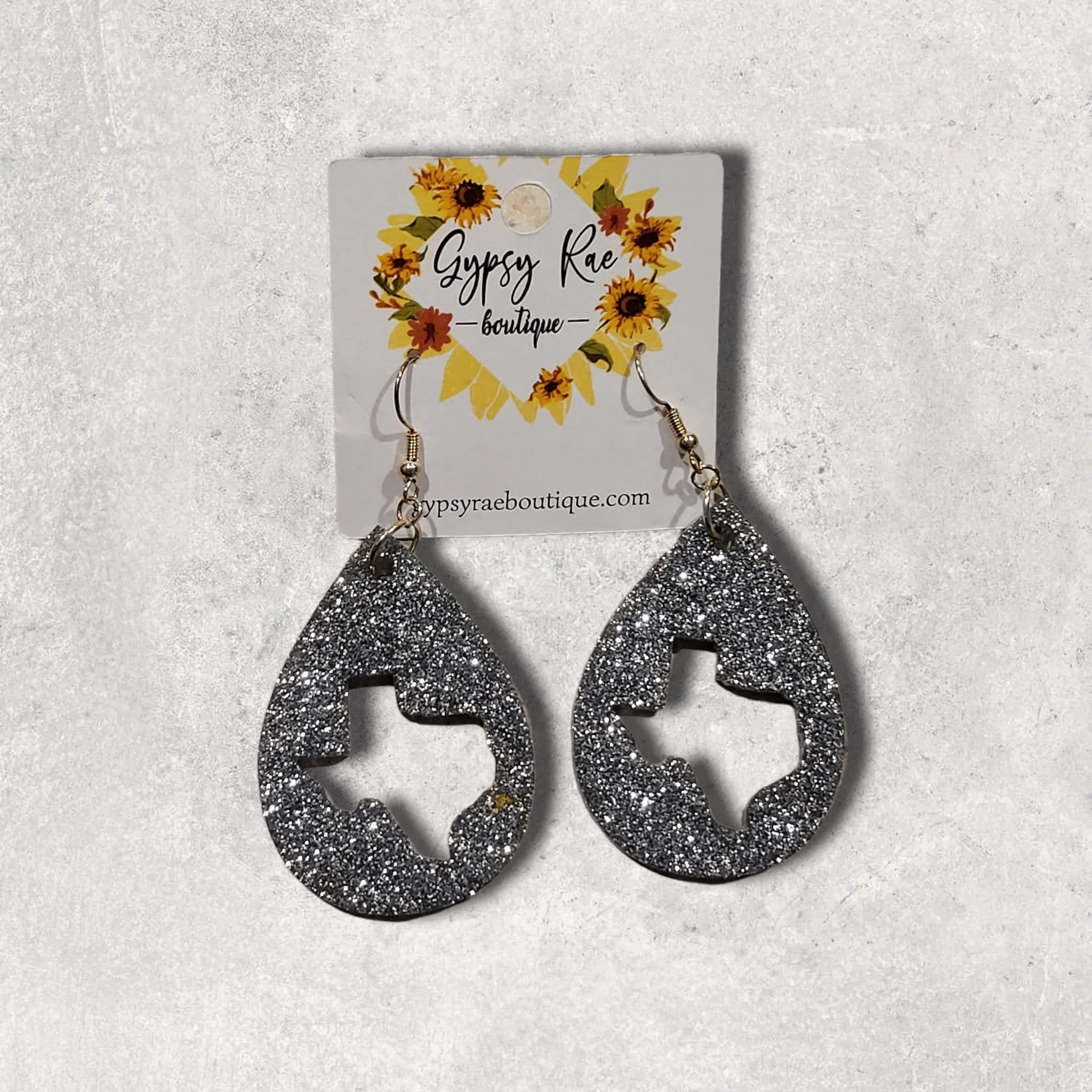 Texas Teardrop Resin Earrings