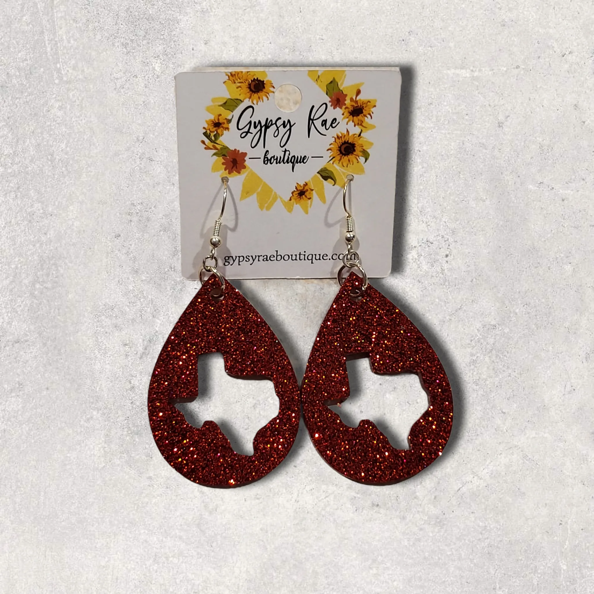 Texas Teardrop Resin Earrings