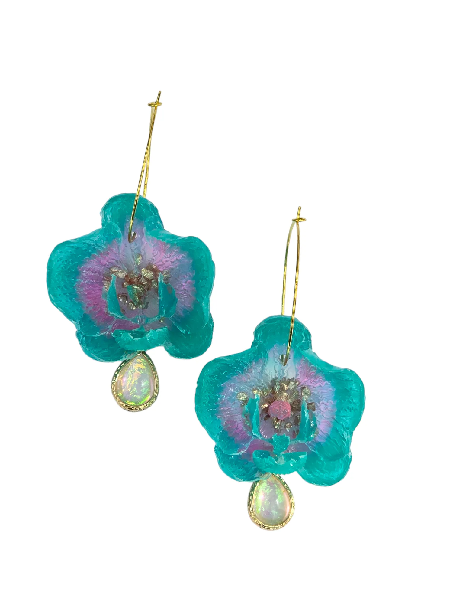 The 3D Orchid Resin Botanical Earring Collection