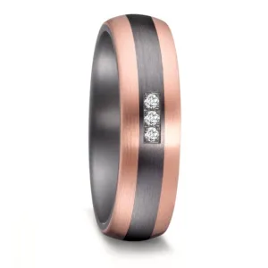 The Empress - Tantalum, 14K Rose Gold and Diamond, Wedding Ring