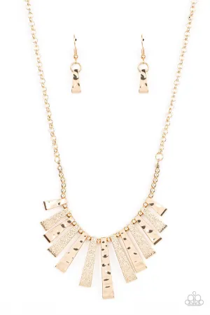 The MANE Course Gold Paparazzi Necklace