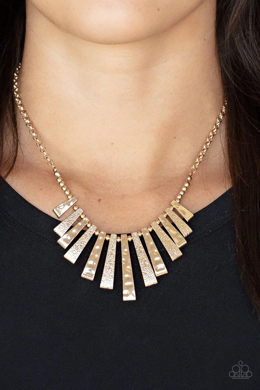 The MANE Course Gold Paparazzi Necklace