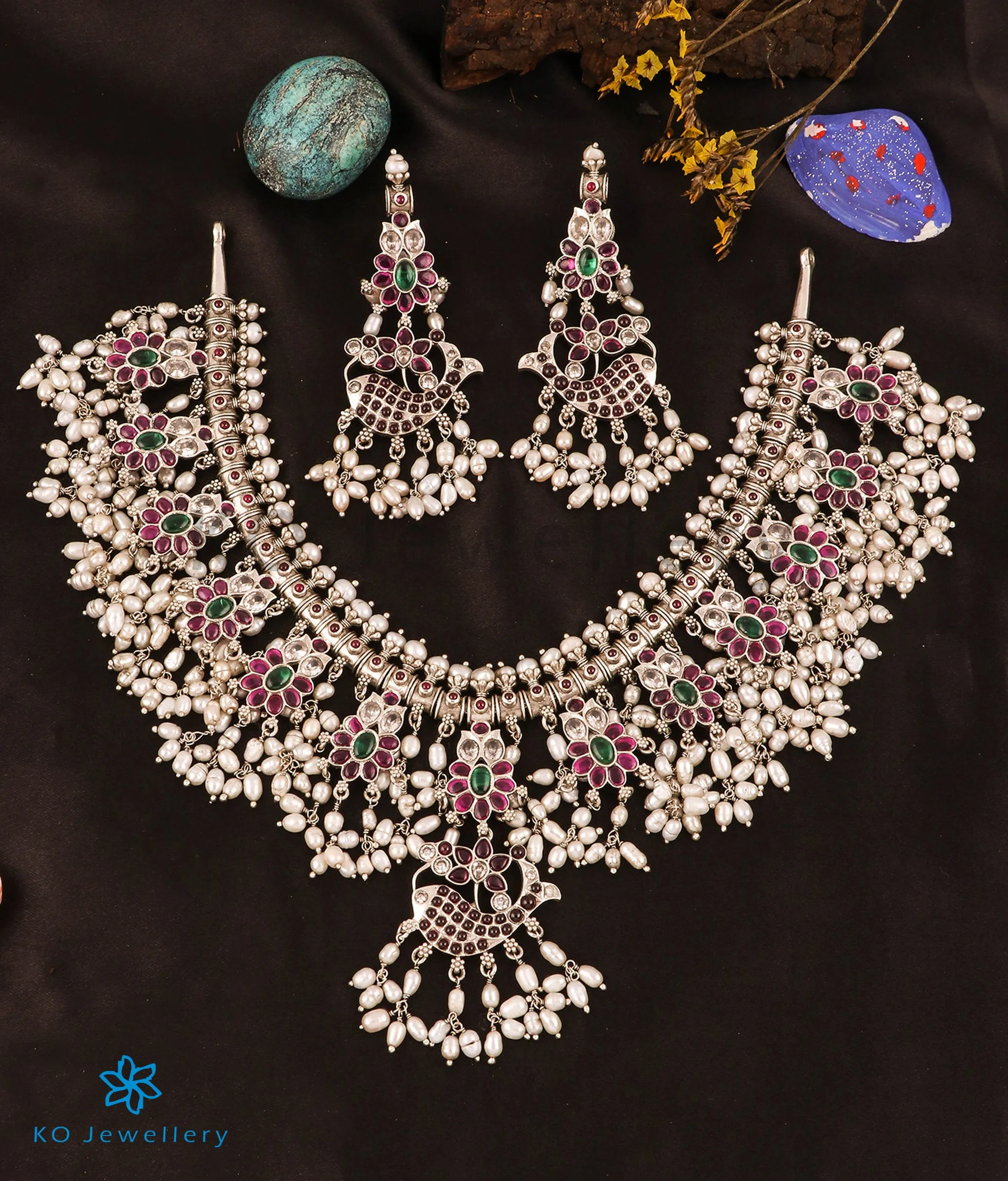 The Matsya Silver Guttapusalu Necklace (Medium)