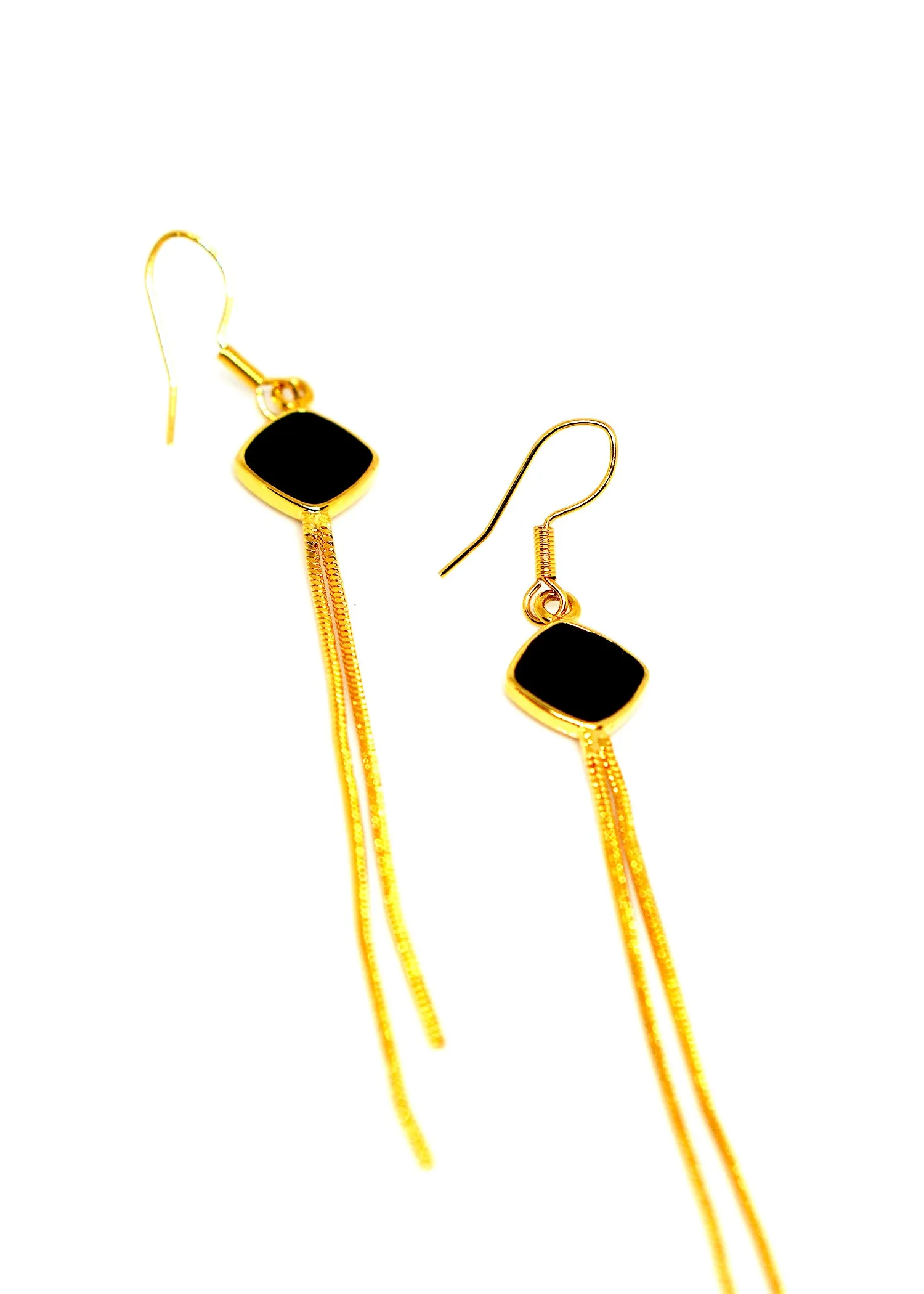 The "Isabella" Fringe & Stone Earrings