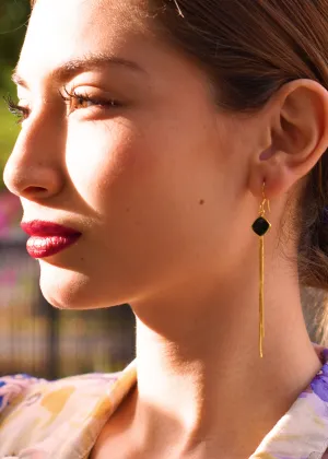 The "Isabella" Fringe & Stone Earrings