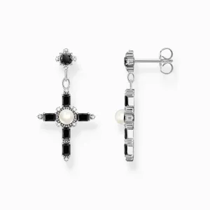 Thomas Sabo Silver Earrings Cross Romance