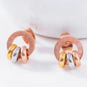 Three Tone Gold Circle Earrings – Maestro Hennessy ®