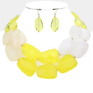 Tiered Resin Pebble Necklace