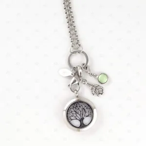Tilly : Tree Diffuser Locket Necklace (Stainless Steel)