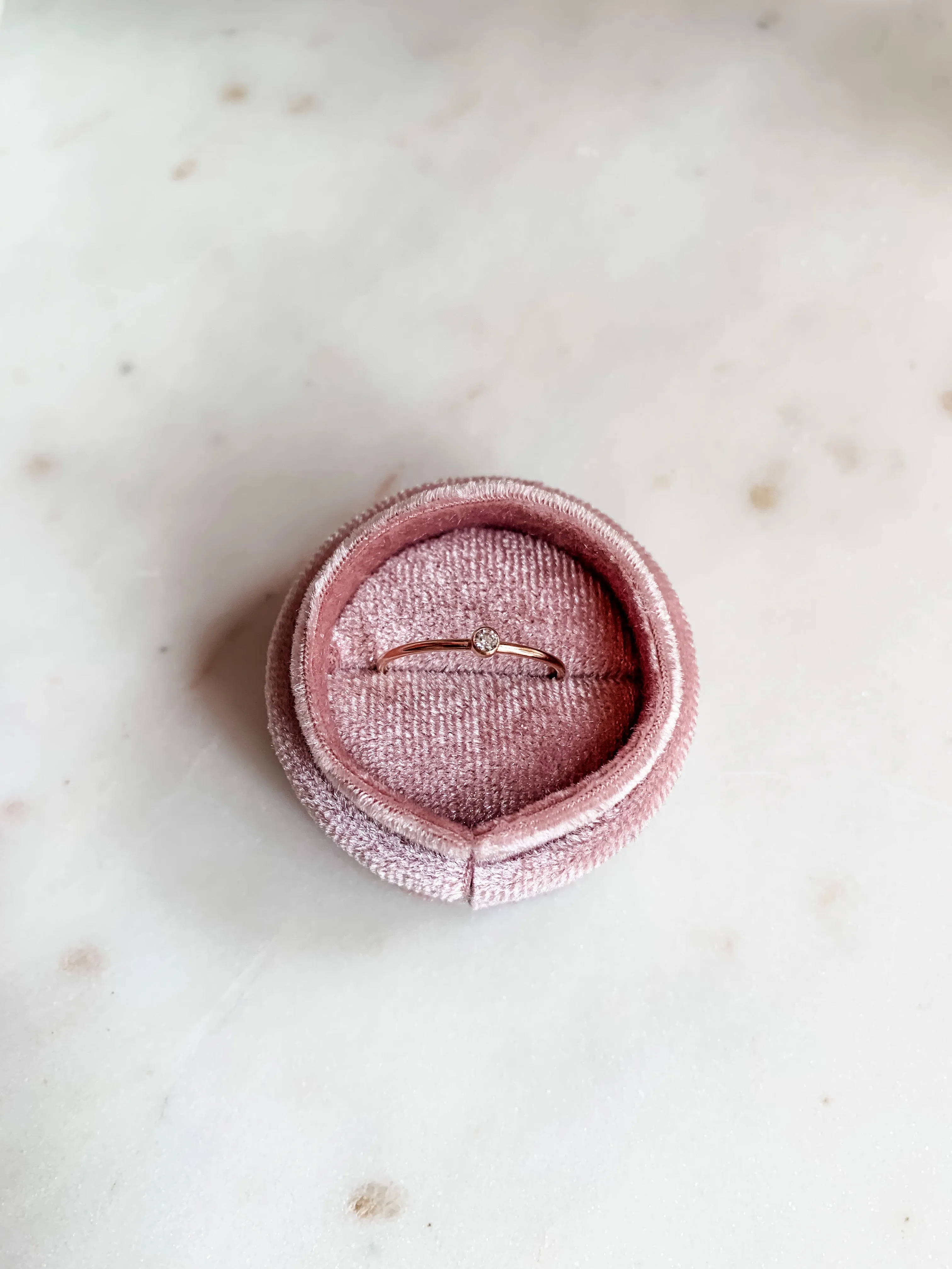 Tiny CZ Stacking Ring - Rose Gold