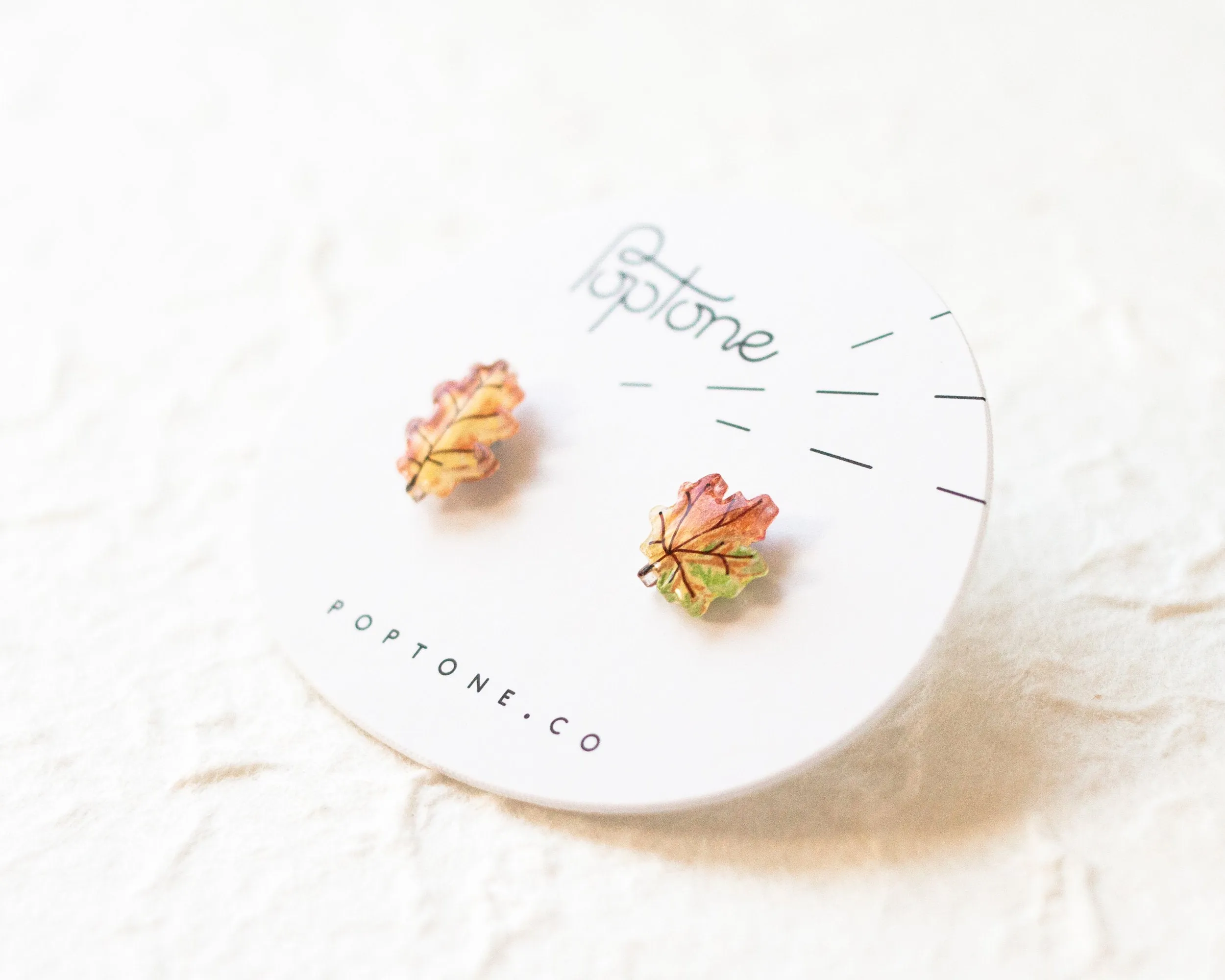 Tiny Maple and Oak Leaf Studs