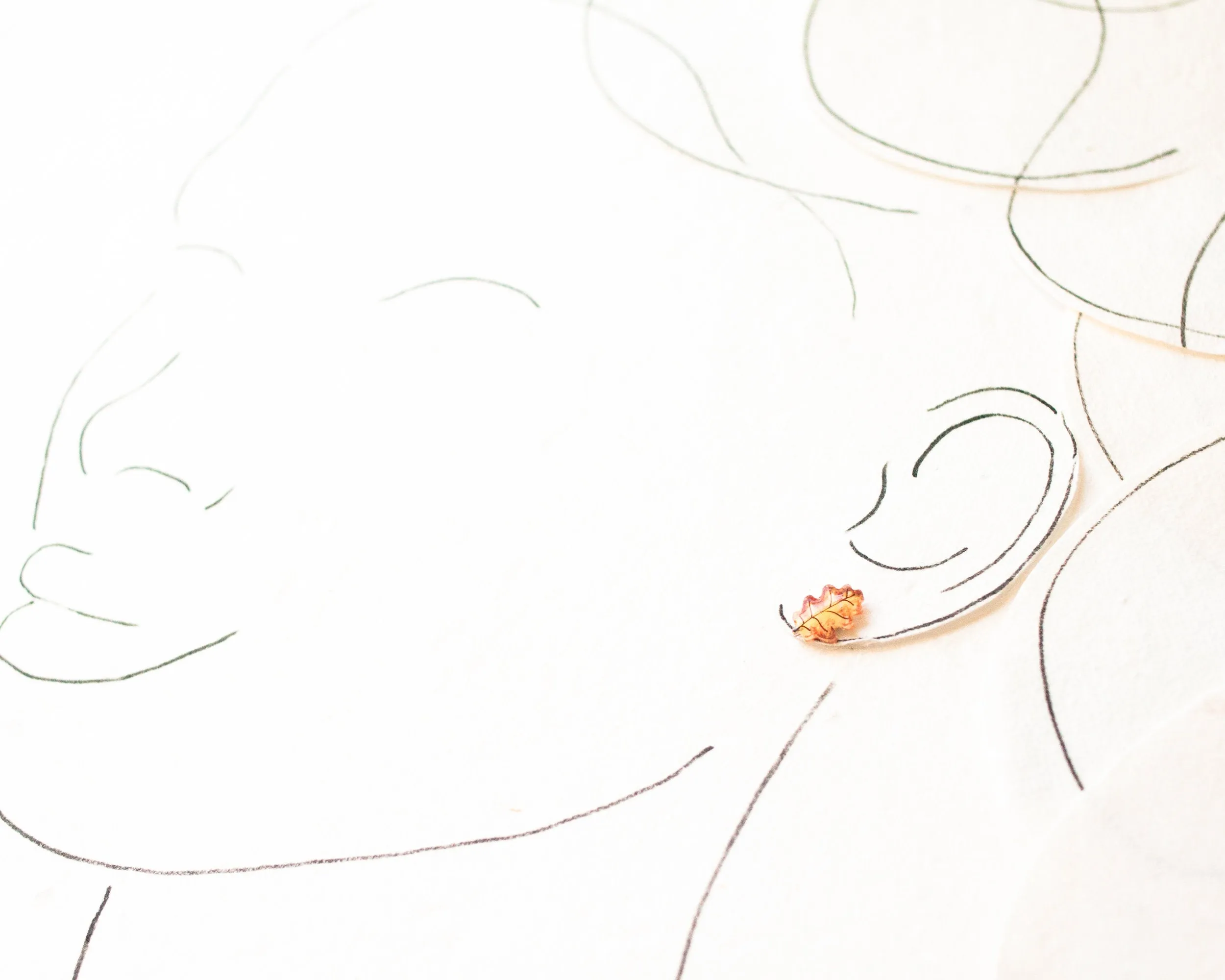 Tiny Maple and Oak Leaf Studs