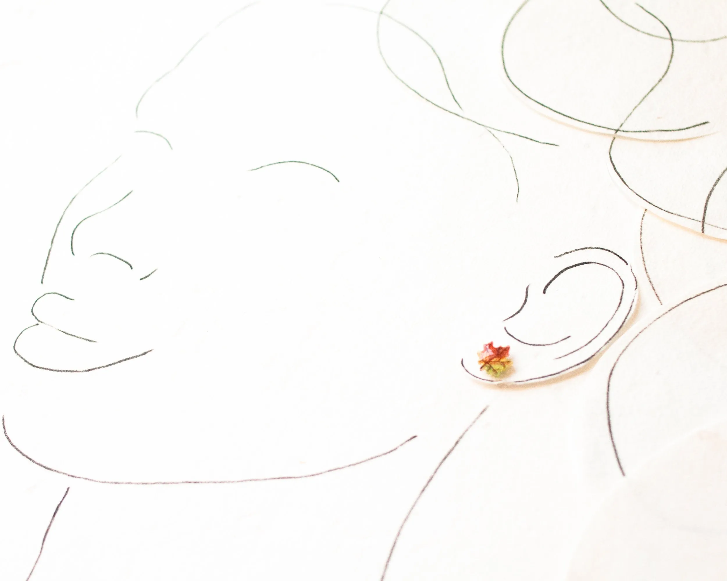 Tiny Maple and Oak Leaf Studs