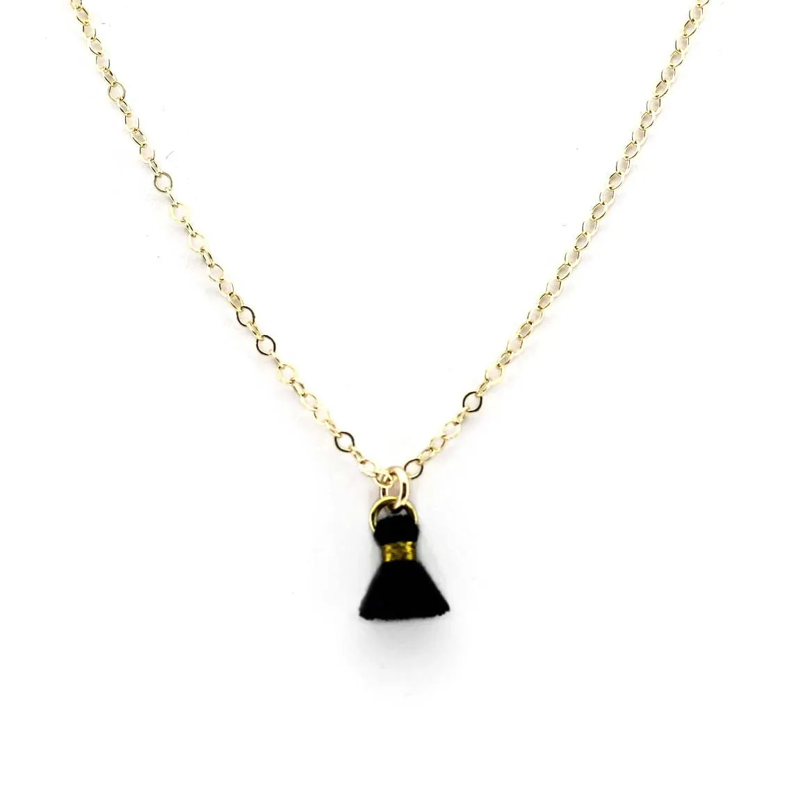 Tiny Tassel Charm Necklace