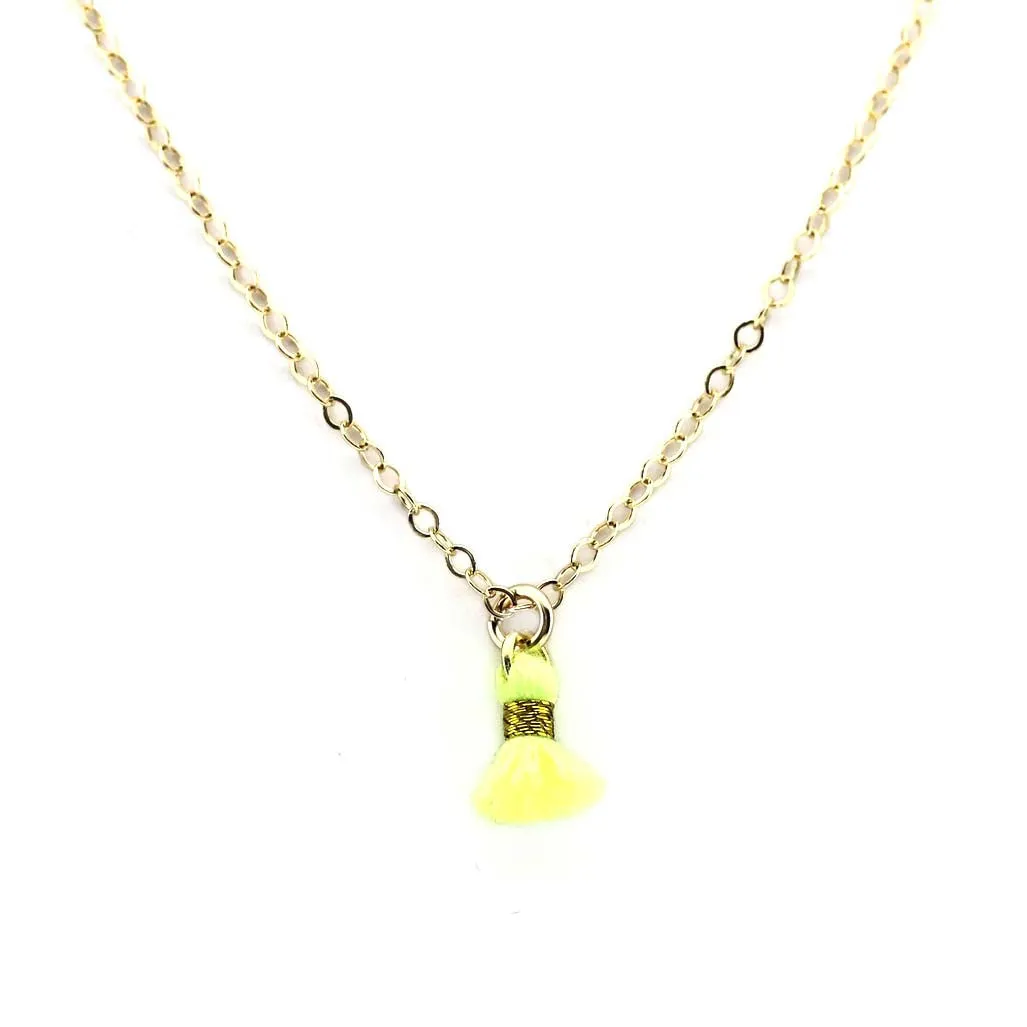 Tiny Tassel Charm Necklace