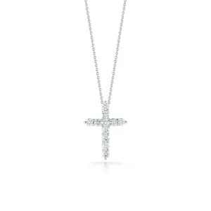 Tiny Treasures 18K White Gold Diamond Cross Necklace